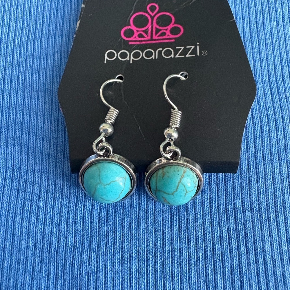 Turquoise and Silver Stud Earrings NWT - Picture 2 of 3